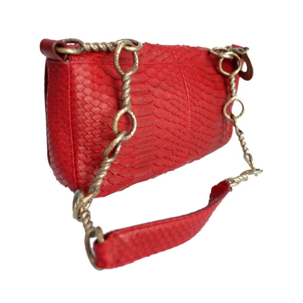 Ferragamo Python Chain Shoulder Bag Red - image 2